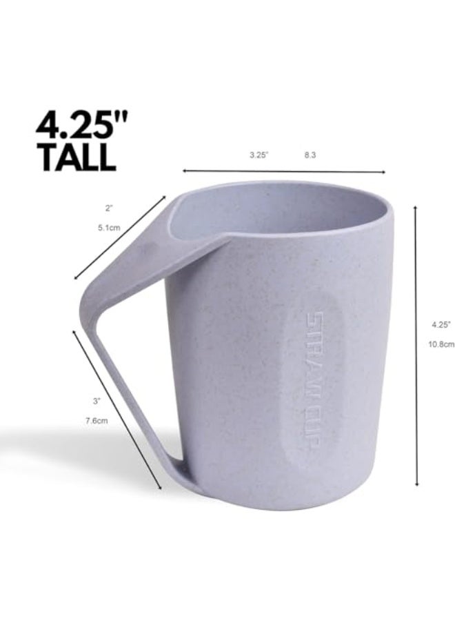 CLENEA 4 Pack Wheat Straw Mugs, Unbreakable Coffee Mugs, 13.5 oz Biodegradable Mug Set, Retro Eco-friendly Wheat Straw Lightweight Cup for Water, Coffee, Milk, Tea - Image 4